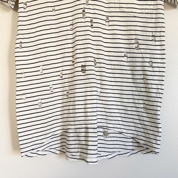 JOE’S Gilles Silk Blend V Neck Striped Tee Small - Picture 5 of 8